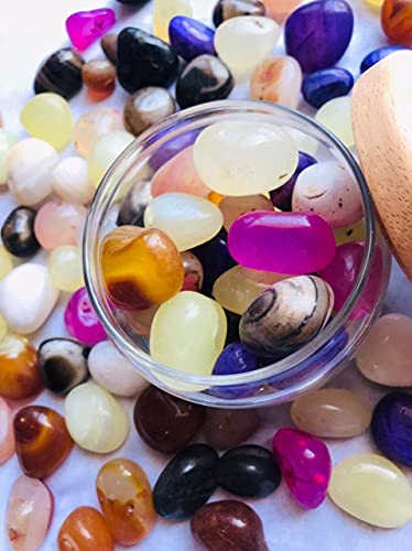 Image of Mixed Onyx Pebbles for Decoration - Pebbles Stones for Fish Tank Aquarium, Fountain, Table Decor - Decorative Stones and Pebbles for Home /Garden Decor (900 Grams, Miixed Onyx)