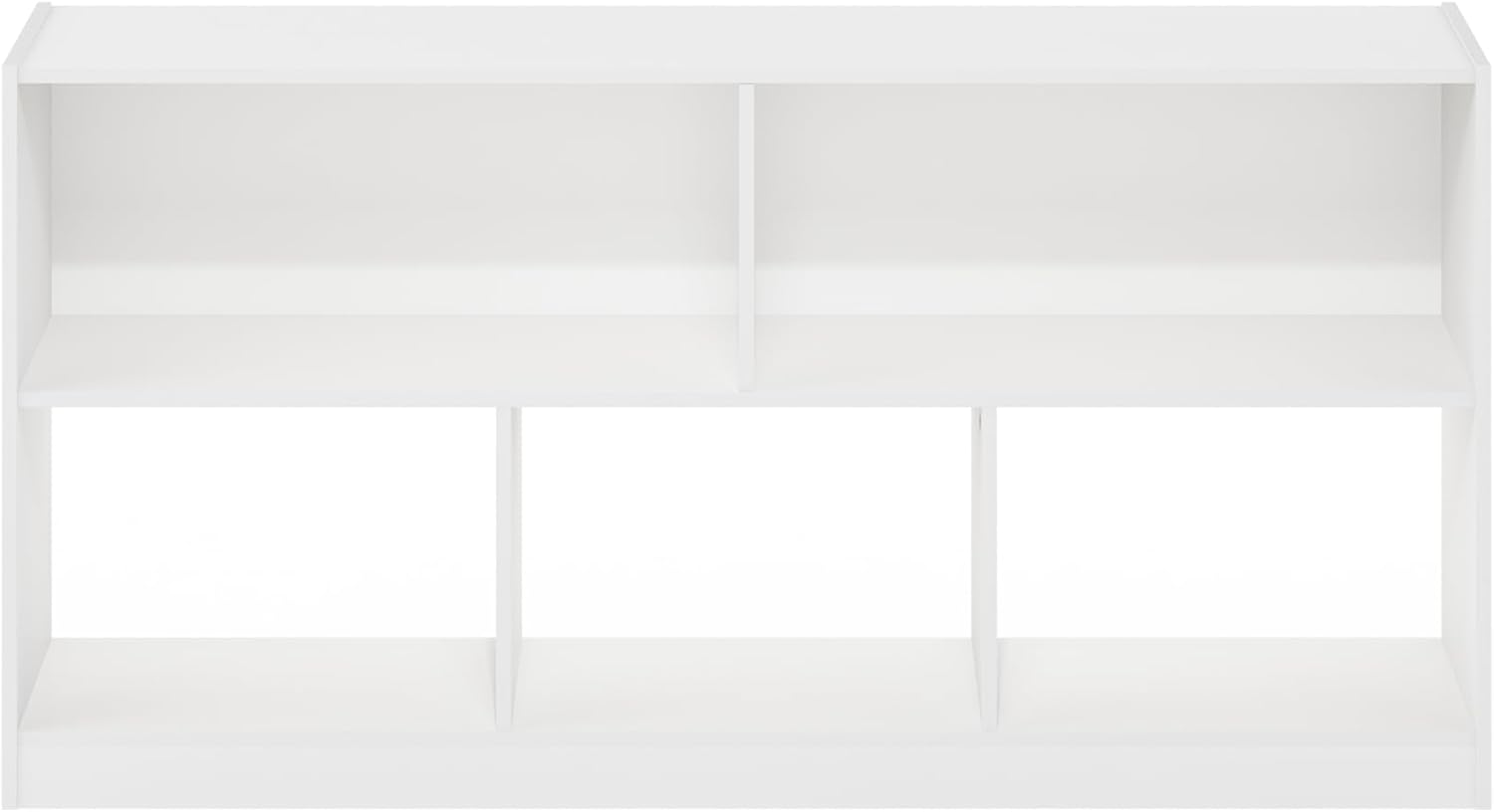 Furinno DALY Book Shelf, 5-Cube Bookshelf, Horizontal Cube Storage Organizer Bookcase, 10.9 x 47.2 x 23.6, for Living Room, Bedroom, Home Office, White