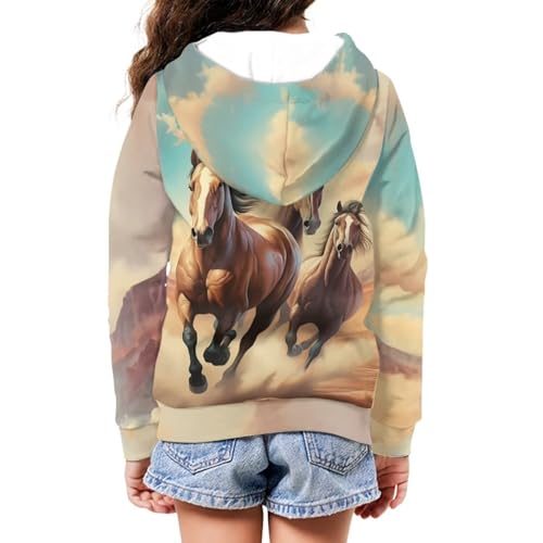 Upetstory Kids Zip Up Hoodie Girls Boys 6-16 Years Old Hooded Sweatshirt2