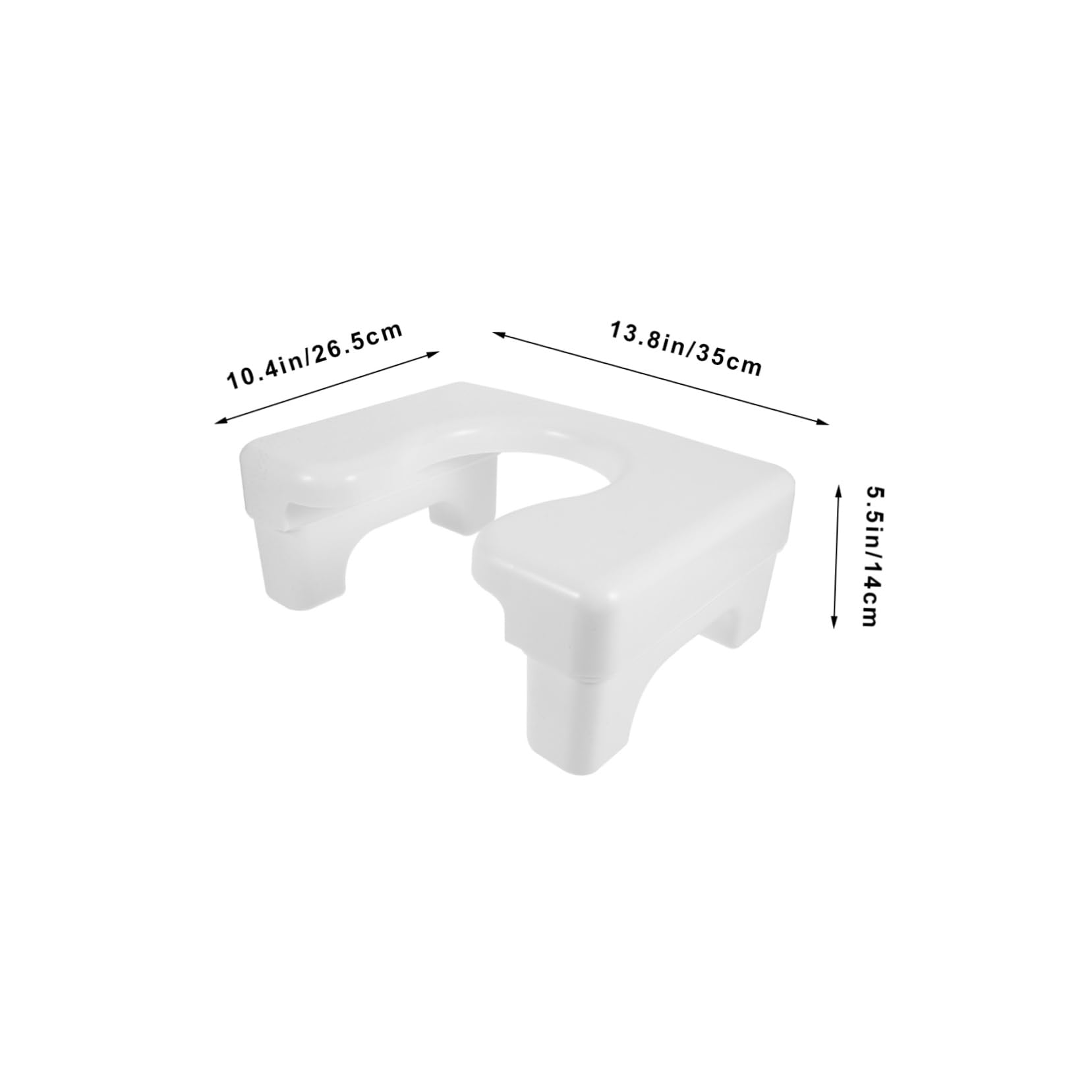 SHINEOFI Sgabello per Wc in Pp Bianco Antiscivolo e Portante Design Semplice e Stile Elegante per Bagno Familiare