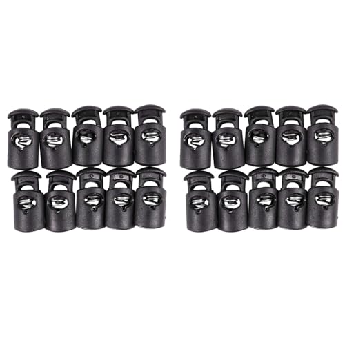 Daijianbin Diámetro de agujero de 8 mm, cierre de cordón, negro, 20 unidades
