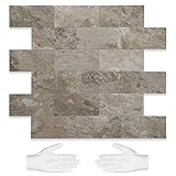 STICKGOO 10-Sheet Subway Tile Peel and Stick Backsplash, Self Adhesive PVC Wall Tile, Rust Slate...