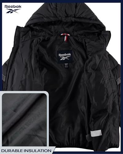 Reebok Boys Puffer Jacket - Heavyweight Quilted Wind & Water Resistant Boys Winter Coat - Insulated Bubble Kids Winter Jacket4