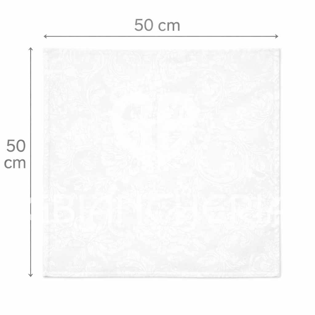 GBiancheria Tovaglia Elegante in Fiandra di Cotone Damascata, Stile Classico Col. Bianco 100% Made in Italy (Set 6 Tovaglioli 50x50cm)