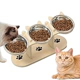 Alimentation Multi-Chats Harmonieuse: Grâce à son design surélevé et à ses bols en acier inoxydable intégrés dans une base en bois, cet ensemble de bols pour chats supporte une alimentation simultanée. Il minimise l'agressivité alimentaire entre les chats et établit une ambiance calme pendant les repas dans les foyers actifs, en favorisant des interactions positives et une expérience de repas détendue pour les animaux.