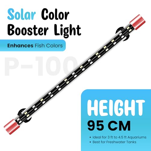 Image of Buraq Solar Color Booster Aquarium Light for Large Tanks, 6700K Natural Spectrum, Fish Color Enhancement, LED Large Aquarium Light Suitable for 3Ft to 4.5Ft Tanks (BL - 100 | 3FT - 4.5FT)