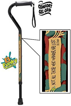 Walking Cane with Gel Grip Handle Adjustable Hobbit Tolkien Quote Men or Women