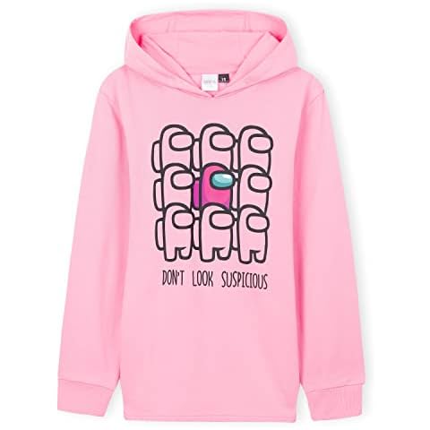 Among Us Sudadera Niña con Capucha 7-15 Años (15 Años, Rosa) Cover