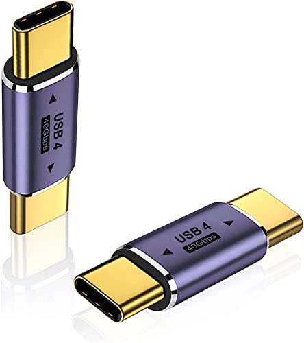 Image of ETZIN Type C Male to Type C Male Adapter, 40Gbps USB Type C Adapter Support 8K@60Hz Video Display 100W PD Pack of 2 (EPL-979TC)