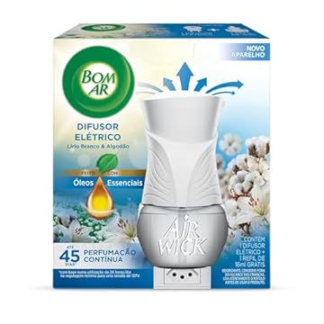 Air Wick Difusor Elétrico Bom Ar Lirio Branco E Algodão Aparelho + Refil 16Ml Azul