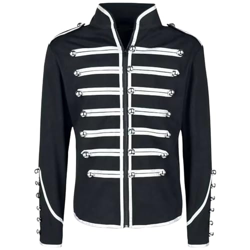 Marching Band Men’s Drummer Military Jacket, Parade Jacket for Music Festivals Halloween Cosplay Themed Parties Pocket