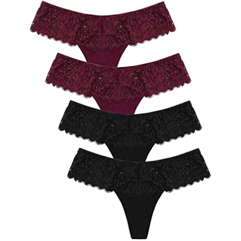 seryero Tangas Encaje Mujer sin Costuras Bragas Brasileñas Invisibles Cintura Baja Braguitas Cómodas Transpirables Tangas Pack de 4 Cover