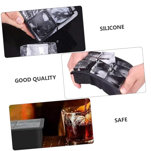 Molde para cubitos de hielo con tapa Negro BESPORTBLE miniatura 2