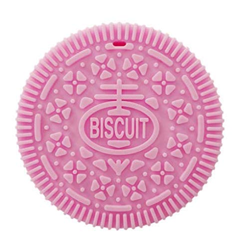 NEPEE Infant Soft Silicone Teether 100% BPA Free Cookie/Biscuit (Pink)