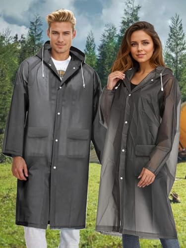 Besshopie EVA Raincoat Waterproof Rain Poncho Reusable Unisex Men Women Long Clear Rain Wear3