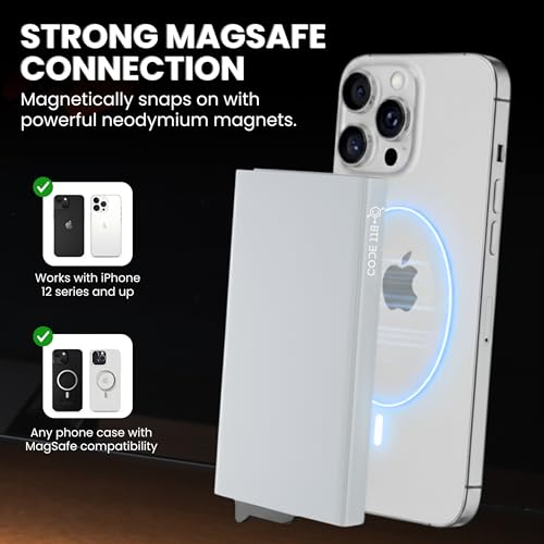 Image of CODE 118 Wallet for Men - Slim Minimalist Aluminum Magnetic Card Holder - RFID Blocking Front Pocket Mag Safe Wallet with Strong Magnet Attachment (Metallic Silver)