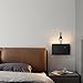 Bedside Wall Sconces with Wireless Charging Station & USB Charging, 3 Adjustable Color Temperatures LED Reading Lamp, 3000K Warm Ambient Lighting Wall Mounted Sconce for Bedroom, Plug-in or Hardwired