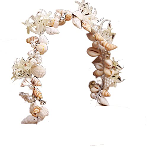 Dayiss Accessoires de Cheveux de Mariée Faits à La Main avec des Perles des Coquillages des Bijoux de Mariée en Strass de Mariage en Cristal Cover