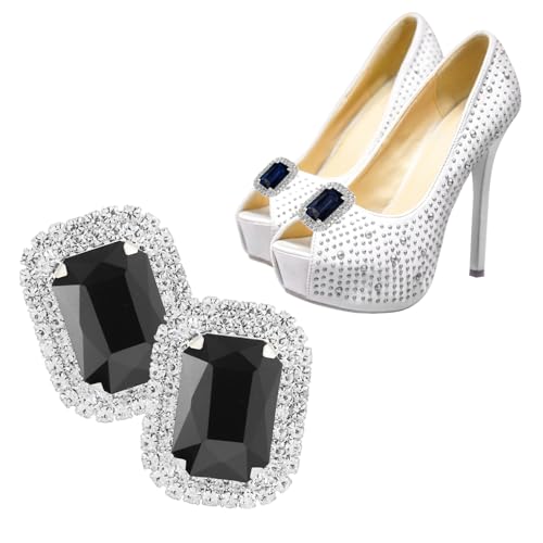 Pinzas para Zapatos -2 Piezas Elegantes Clips de Zapato de Cristal, Clips de Hebillas de Zapatos de Diamantes Nupcial Lujo, Bling Clips Decorativos Desmontables Joyería Clips