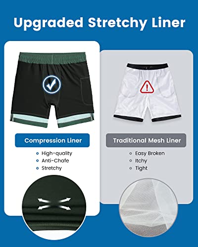 Image of maamgic 2 in 1 Mens Swim Trunks 7 Inch Swim Shorts Swim Suits Board Shorts