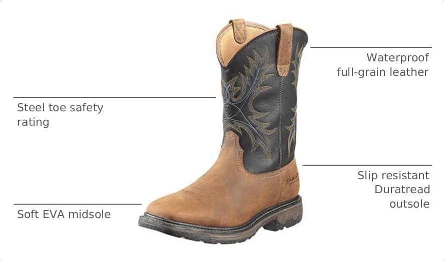 Image of Ariat Men's Workhog Wide Square Toe Waterproof Steel Toe Work Boot
