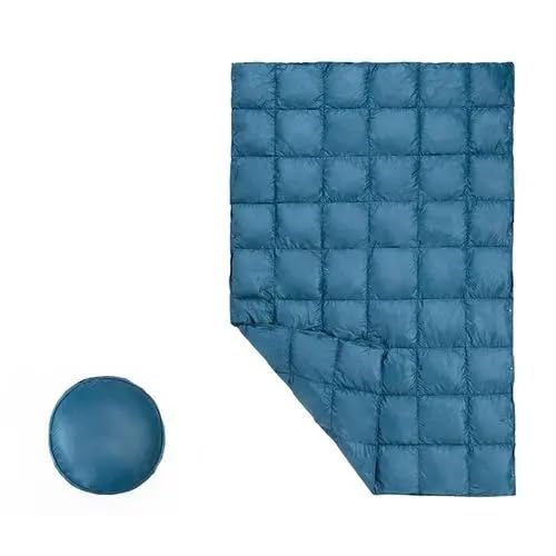 Down Camping Blanket - Lightweight, Packable, Warm & Puffy Outdoor Travel Quilt for Sleep, Hiking, Backpacking, Stadium, Festivals, Water-Resistant Sleeping Bag 55"x79"