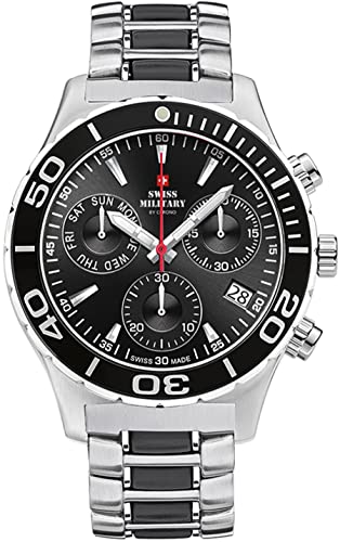 Swiss Military Montre Homme Argentée Quartz Étanche Modèle SM34048.05