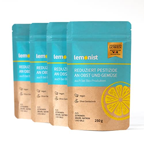 lemonist Obst- und Gemüsereiniger, 1000g | Veganer Pestizid-Reduzierer, Verpackung kompostierbar | Ohne Gentechnik [Made In Germany] - Lemons