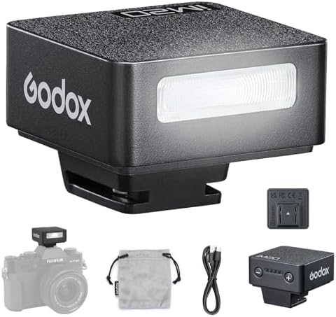 Godox iM20 Camera Flash, Mini Flash Speedlite, 440 Full Power Flashes, Built in Lithium Battery, 5 Power Levels, Single Contact Hot Shoe Design, Compatible for Canon Sony Fuji Nikon Panasonic Olympus