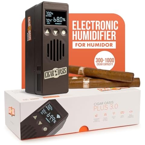 Oasis Plus 3.0 - Advanced Electronic Humidifier - LCD Display, Sensor Fan, Soft-Touch Button - 300-1000 Capacity - Refill Cartridge, Vapor Technology, Accessory Kit Cover
