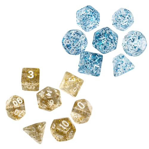 NJCXOLA 14 Pack Dés Polyédriques, Polyédrique Jeu de Dés de pour Donjons et Dragons Role Playing Dice Dat de Jeu Violet Colorés