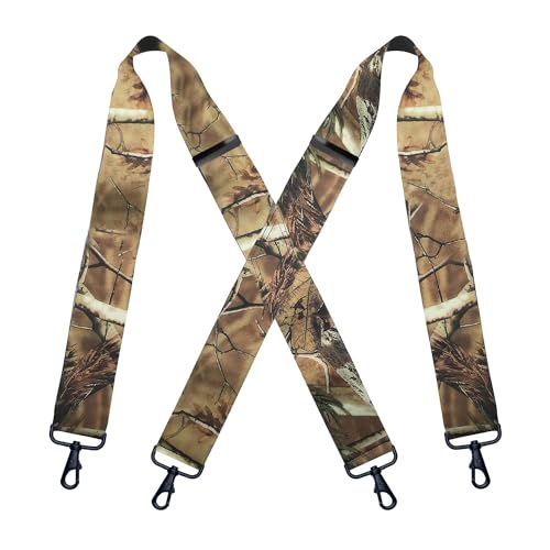 KRICJYH Mens Suspenders Heavy Duty Swivel Hooks Hunting Work Braces Camo Suspenders for Men Big and Tall