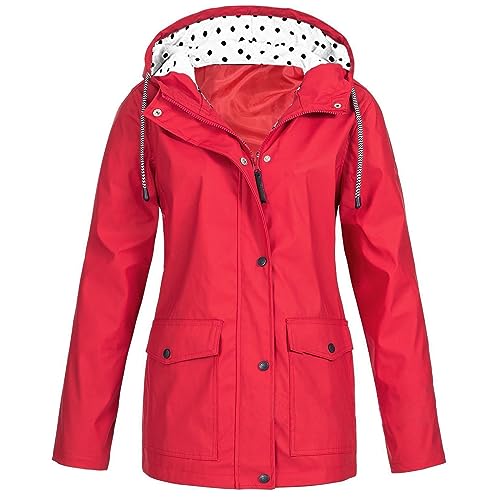 Women's Long Hooded Rain Jacket Striped Lined Windbreaker Outdoor Hooded Lightweight Waterproof Travel Raincoat3