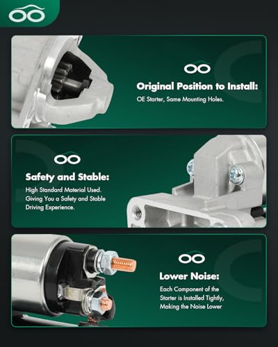 Image of SCITOO Starter Compatible for Fiat 500 2012-2013 L4 1.4L 1368cc 83cid Engine Starter Motor 19139N