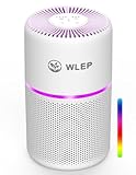Luftreiniger für Schlafzimmer mit Licht, 360° Luftstrom, H13 HEPA-Filter (99,97% Effizienz), 4 Geschwindigkeiten, CADR 90 m³/h, Timer, 2000h Filterlebensdauer