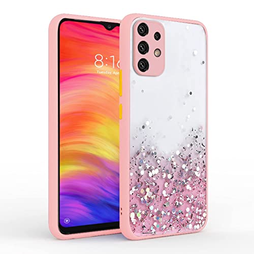 Image of Vonzee Case Compatible with Samsung Galaxy A23 4G /5G, Non Moving Glitter Cover for Girls & Women Soft TPU Shockproof Anti Scratch Drop Protection Cover (Pink)