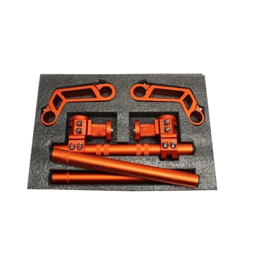 Guidon CNC moto orange 22mm 7/8 réglable pour motocross et pit bike
