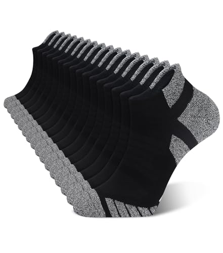 Men's Ankle Socks 8 Pack Cotton Moisture-Wicking Socks with Cushioned Sole Ideal for Teens Everyday Wear Travel