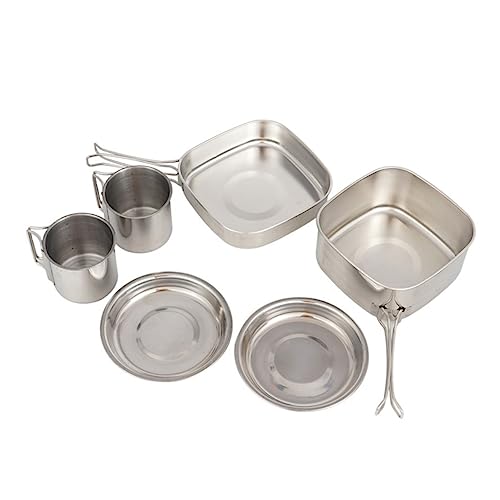 Balacoo 1 Set Portable Camping Cookware Set Outdoor Cooking Gear Lightweight and Easy to Clean for Backpacking and Picnics