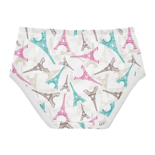 Little Girls' Soft Cotton Underwear Kids Breathable Comfort Eiffel Tower Panties Briefs Toddler2