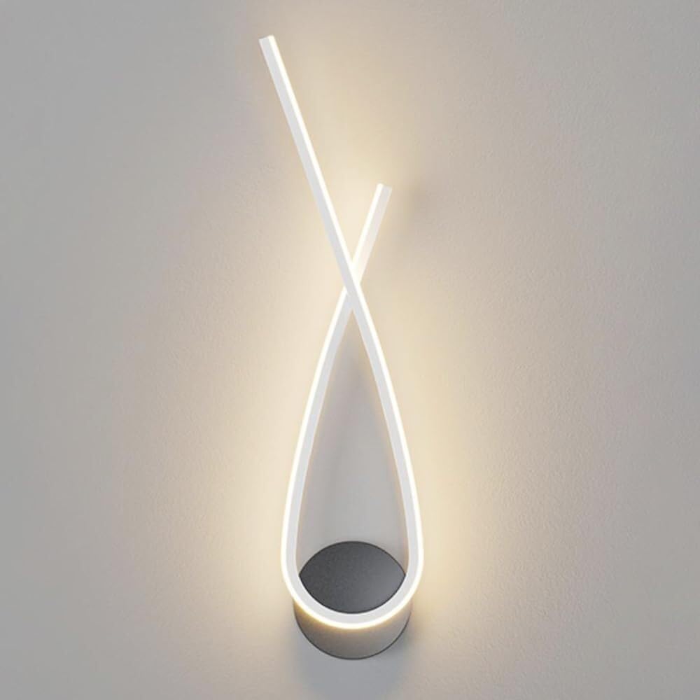 FZQSXAZU Modern Minimalist Wall Sconce, Linear Design, Warm White 3000K LED Light, ometric Lamp for Balcony, Bedroom, Living Room, Office, Lighting Fixture