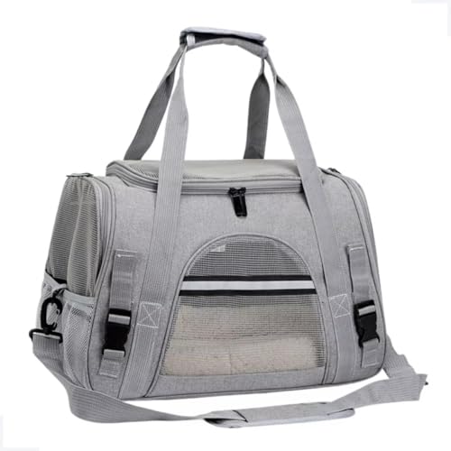 Bolsa De Transporte Pet Cinza Para Viagem Avião Carro Cães E Gatos