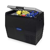 CAMPART Große elektrische Kühlbox Kompressortechnik, 35 Liter 12/230V Anschluss - Mobiles Kühlgerät in anthrazit, schwarz, 57.8 x 38.1 x 50.2, CB-8695
