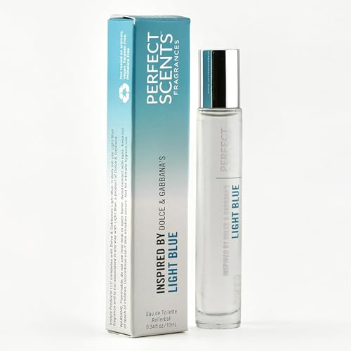 Image of Perfect Scents, Inspired by Dolce & Gabbana's Light Blue, Rollerball, Women's Eau de Toilette, Vegan, Paraben Free, Phthalate Free, Never Tested on Animals, 0.34 Fl Oz