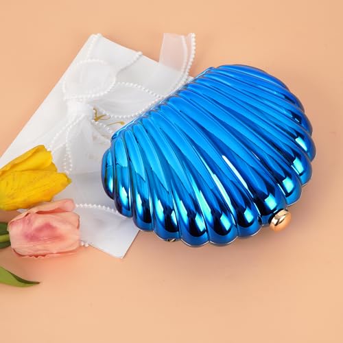 Image of Women Seashell Evening Bag Purse Mermaid Chain Strap Clutch Handbag Shoulder Bag | Seashell