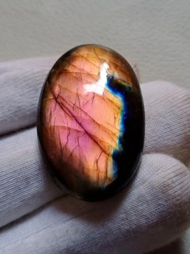 Labradorite violette ovale pour fabrication bijoux pendentif collier 37mm