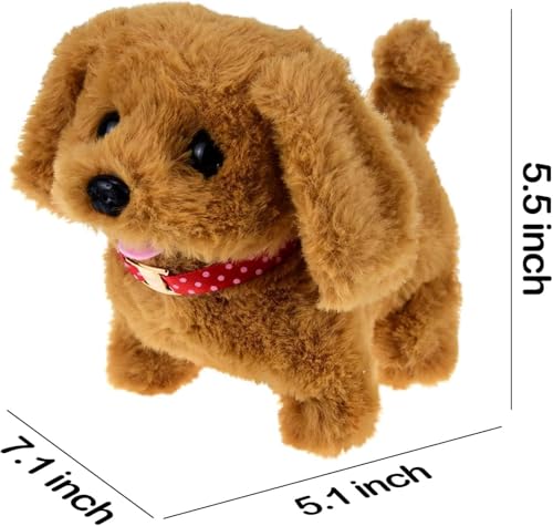 ZBATHTOY Hund mit Leine der Läuft und Bellt Elektrischer Hund Spielzeug Hund der Läuft und Bellt für Kinder Age 1 2 3 4 5 6 Laufender Hund Spielzeug für Kinder
