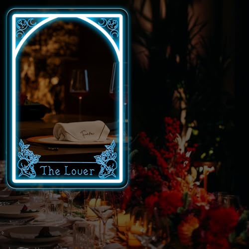 Image of Tarot Mirror Neon Sign, Ice Blue, 15.7 inchx10.6 inch
