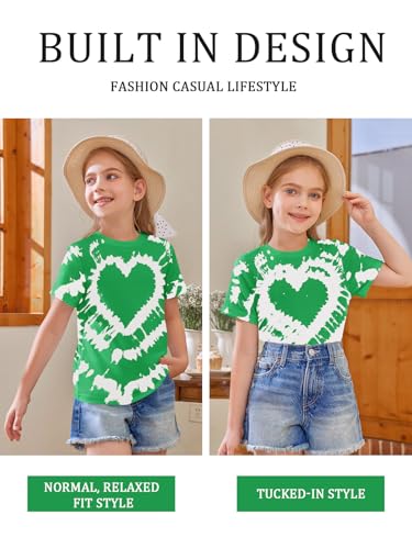 Image of Girls Short Sleeve T Shirts Kids Summer Tops Crewneck Tees 5-14 Years
