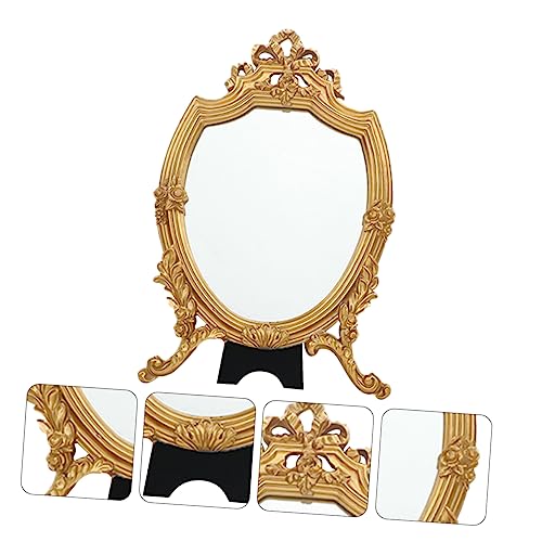 Miroir de maquillage rétro HD avec base stable et finitions moulées - 8